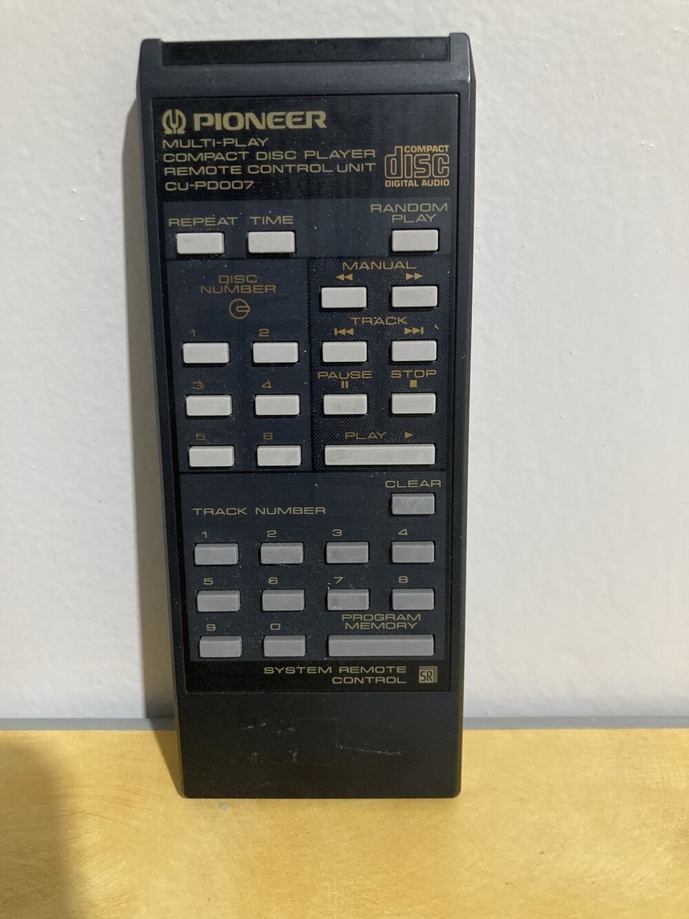 Pioneer Remote Control Black CU-PD007 Wireless Compact Disc Player Unit Japan